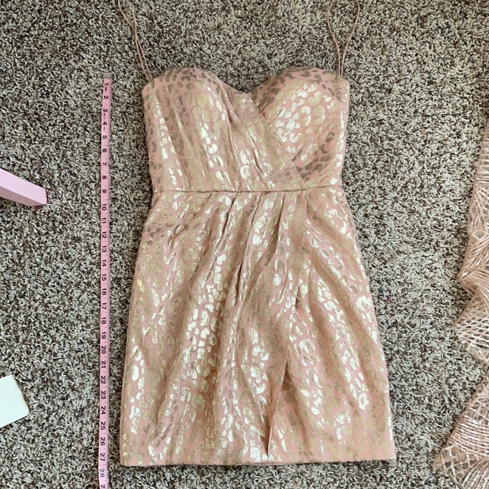 Erin by Erin Fetherston pink mini dress with gold animal print